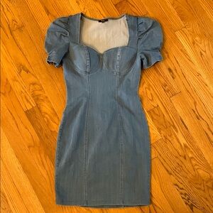 Elegant Blue Denim Dress